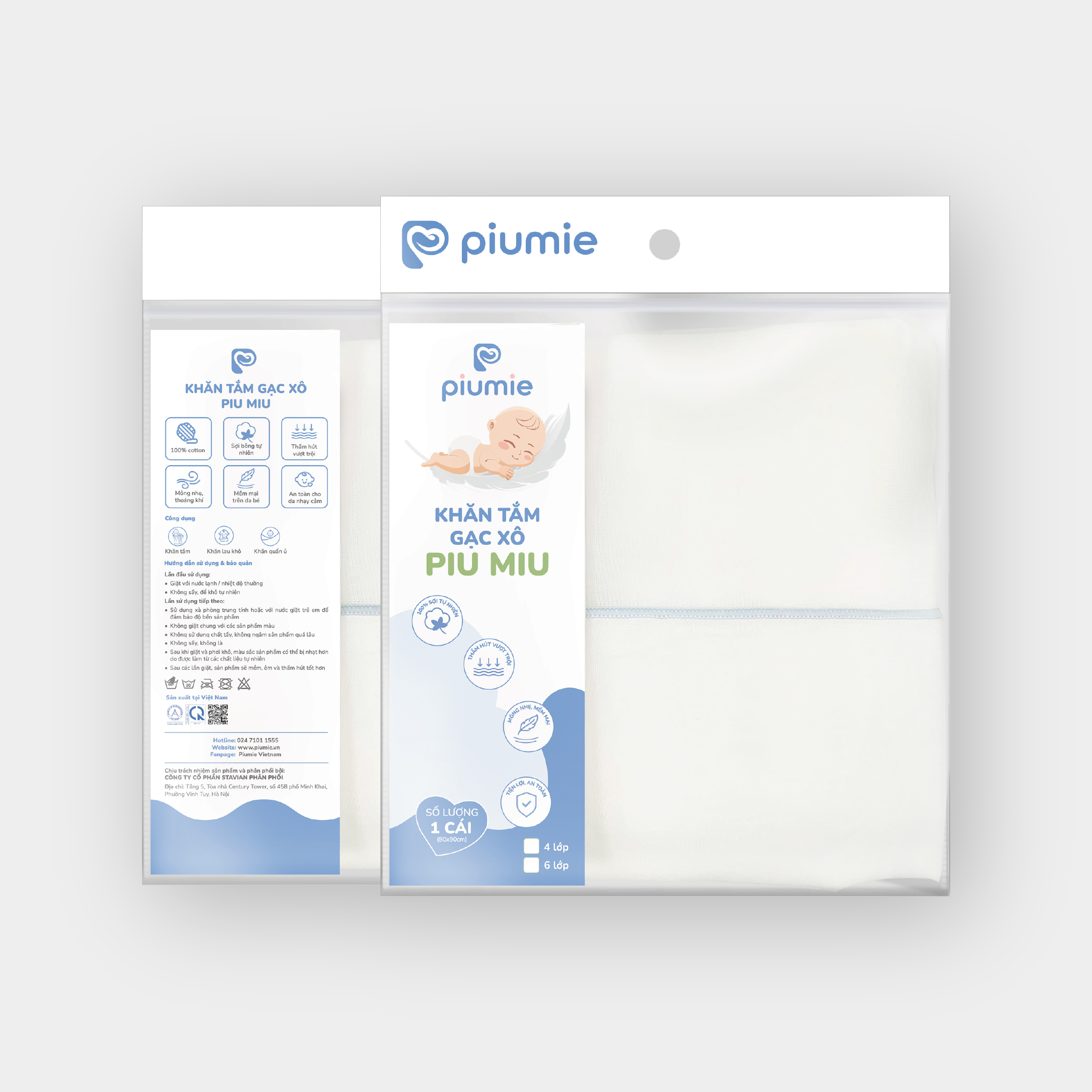 Khăn đa năng Gạc xô PiuMiu