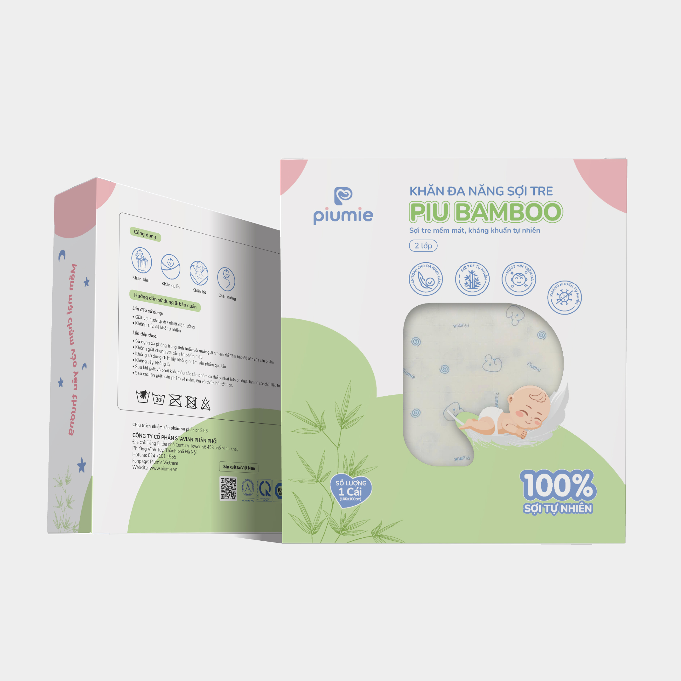 Khăn đa năng Piu Bamboo