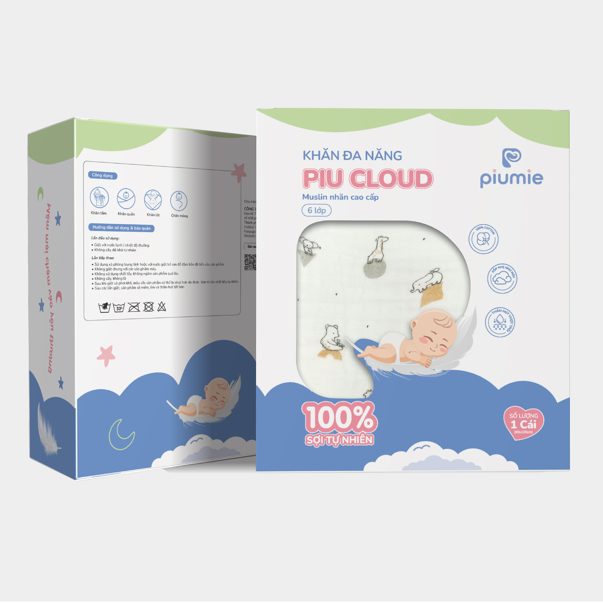 Khăn đa năng Piu Cloud