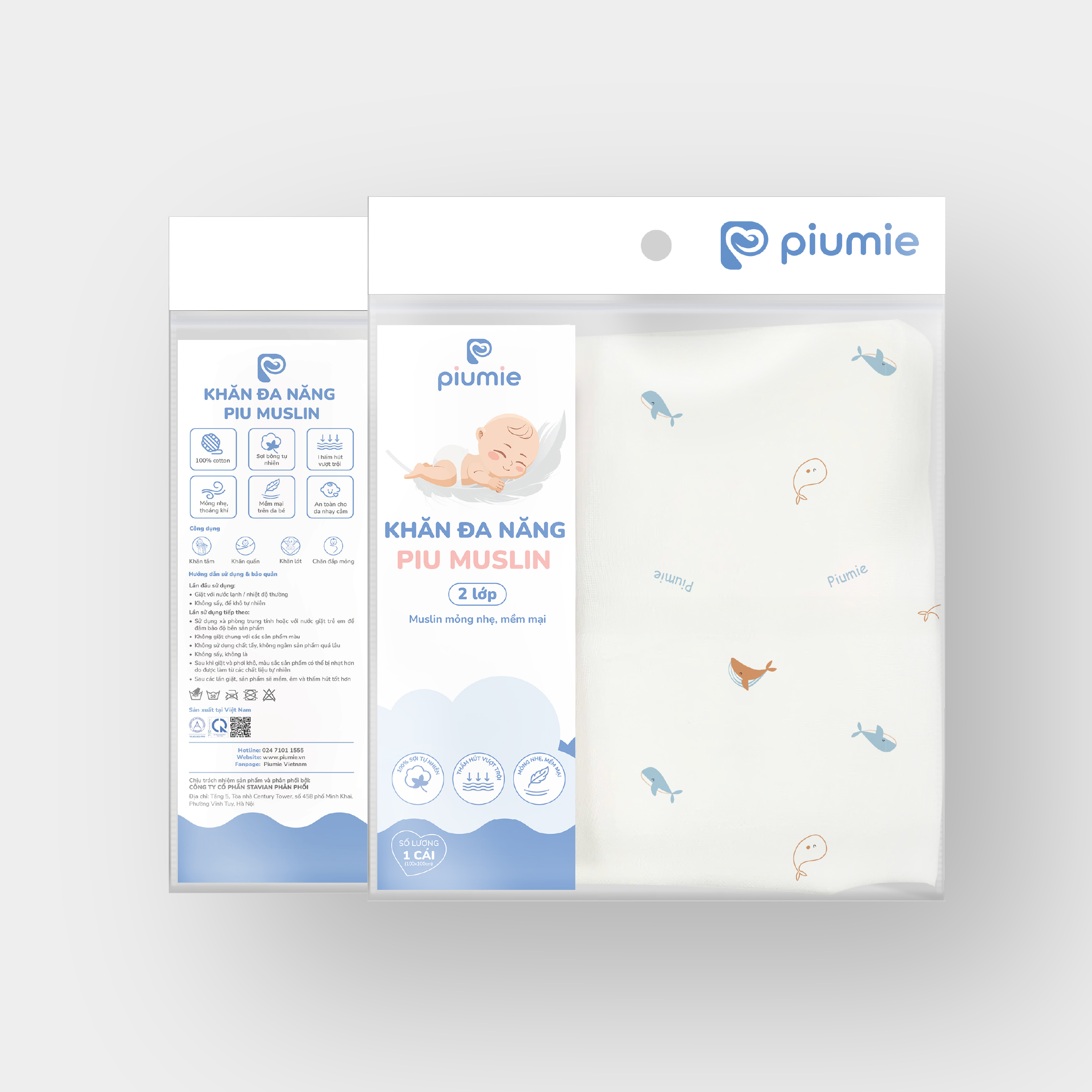 Khăn đa năng Piu Muslin