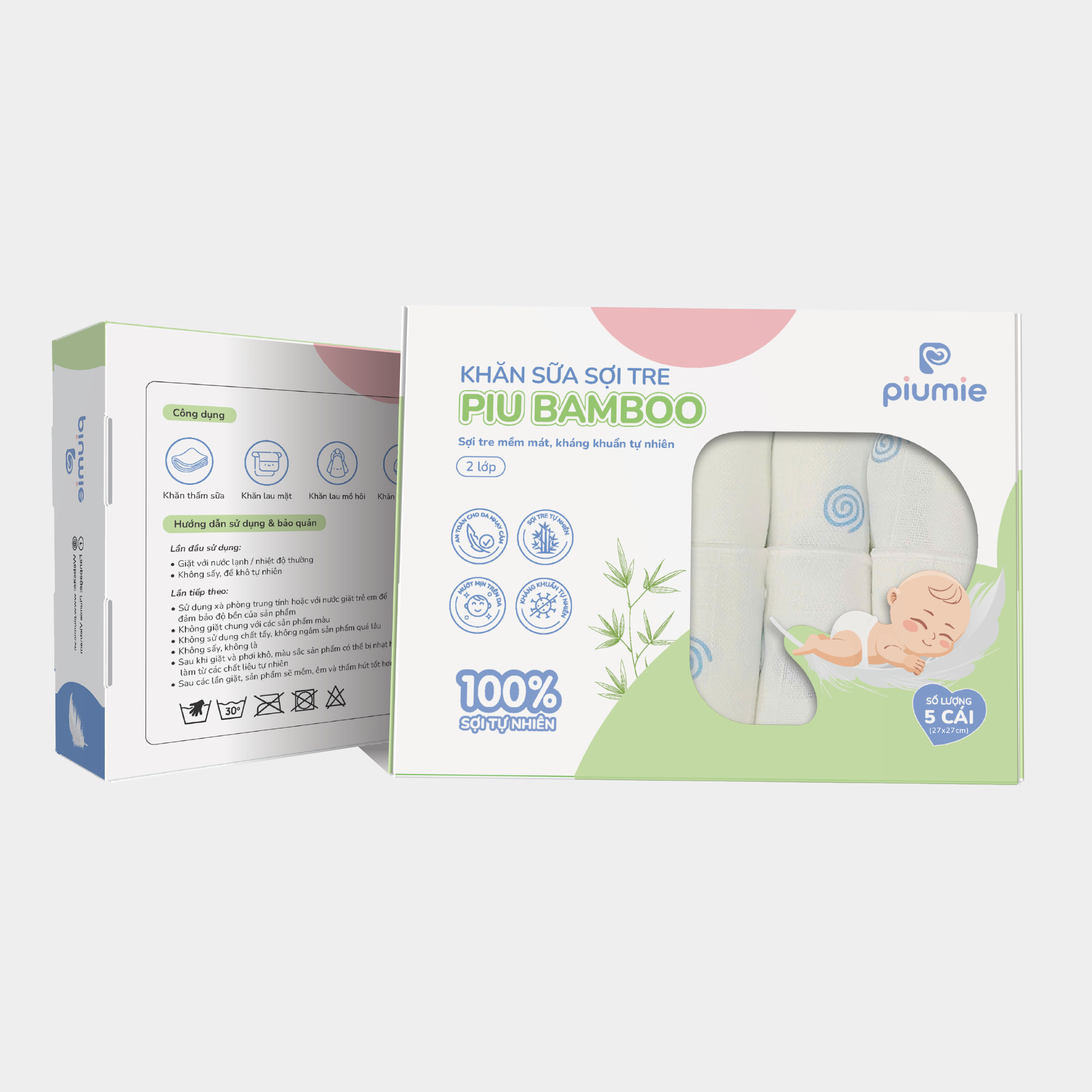 Khăn sữa Piu Bamboo